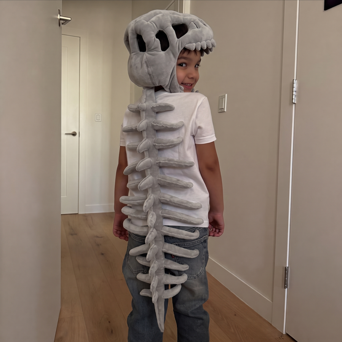 Plush spine down a child's back